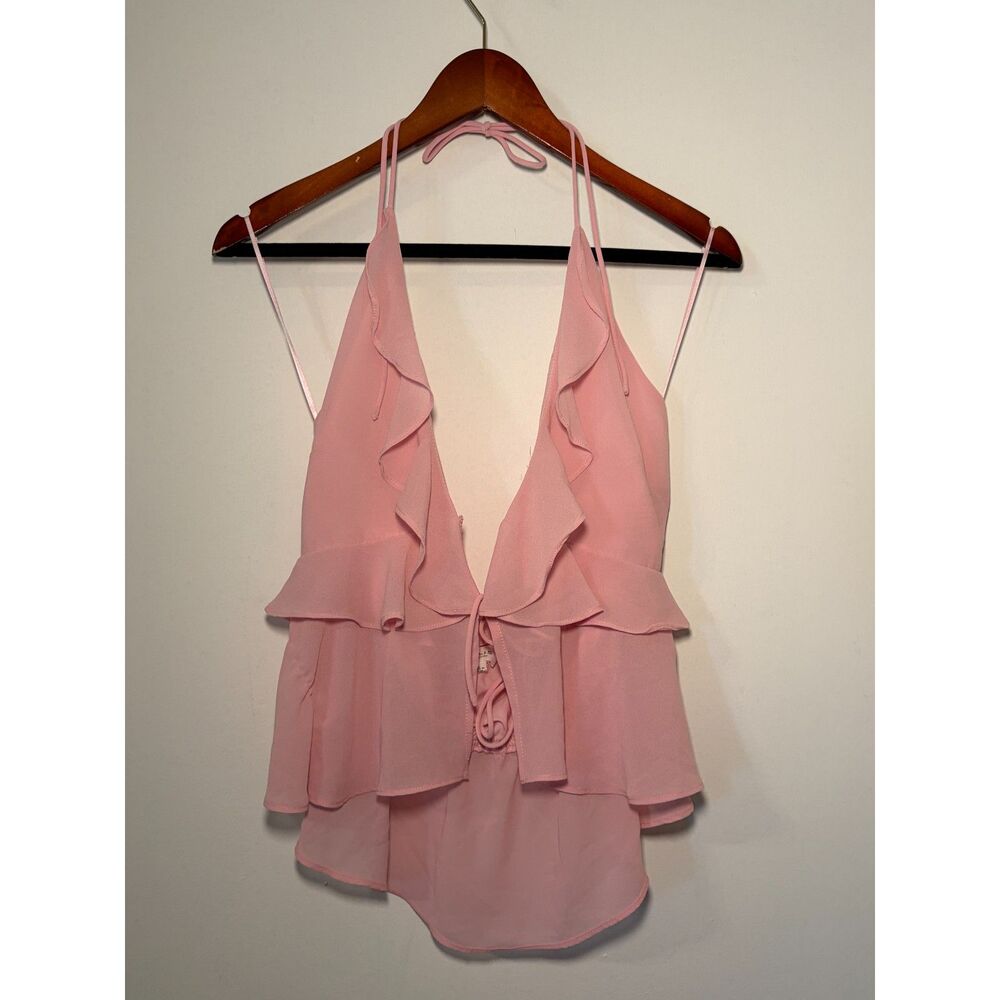 Baby Pink Ruffle Halter Top